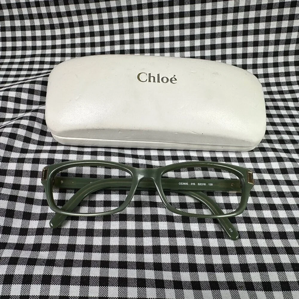 Chloé CE2605 Eyeglasses Rectangle Sage Green Made in Italy Frames Only